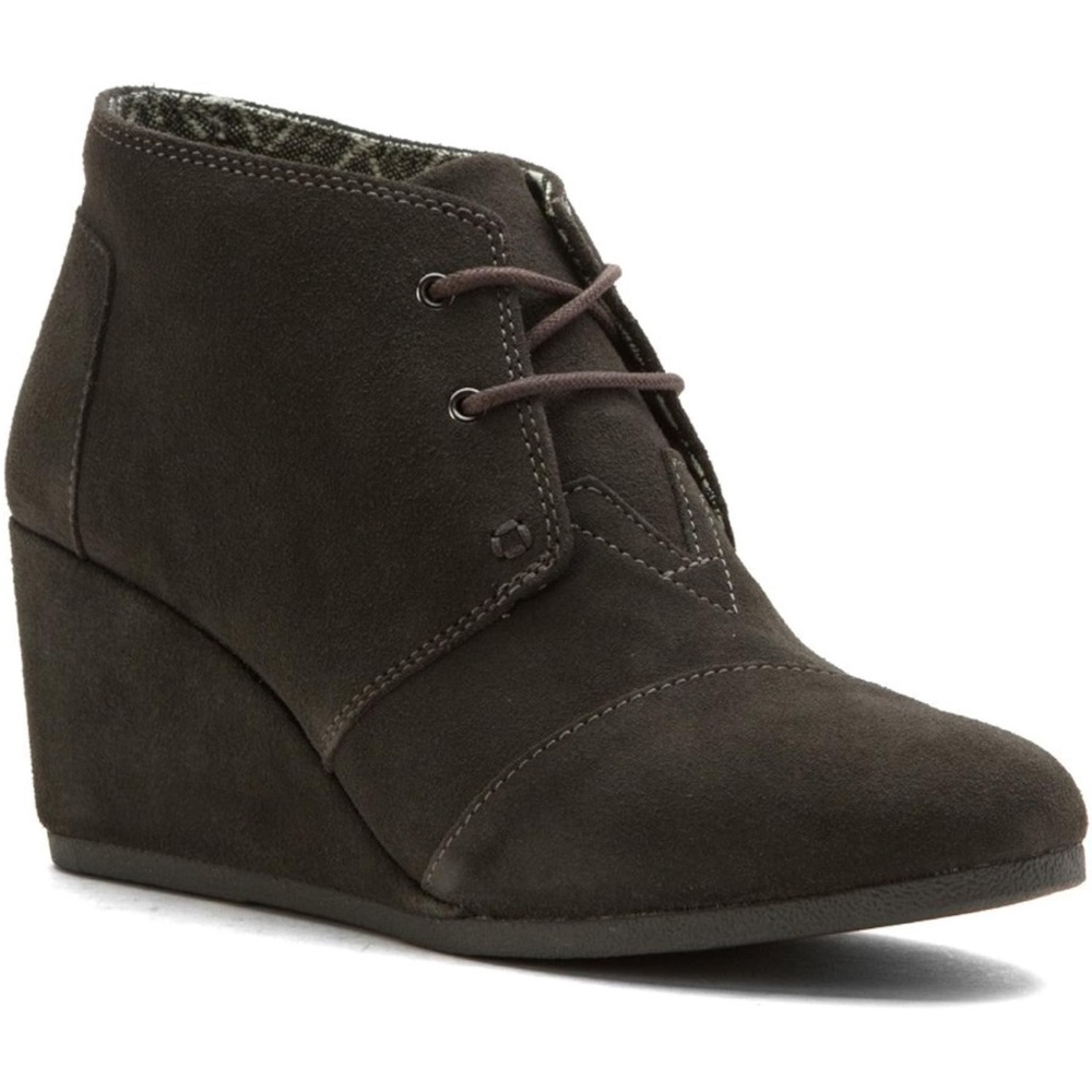 NWOT Toms Kala Desert Wedges gray suede sz9